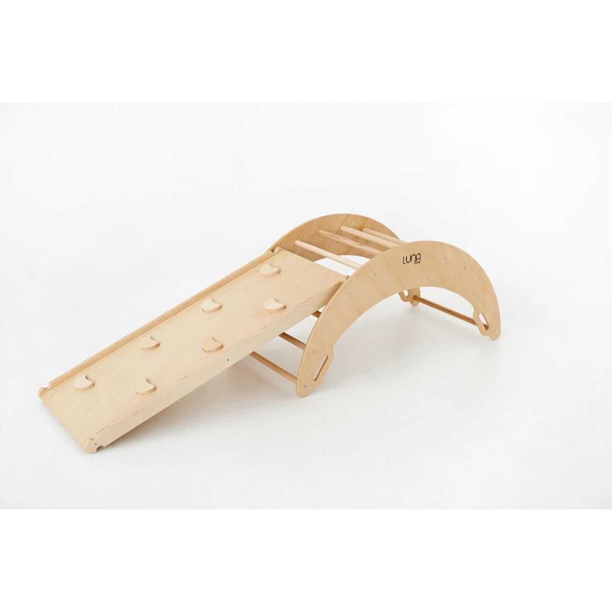 Luna Toys Naturel Houten Klimrek Met Glijbaan LU-36950 4 Luna Toys Naturel Houten Klimrek Met Glijbaan LU-36950 - Afbeelding 4