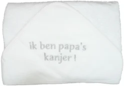 Petit Villain Ik Ben Papa's Kanjer Wit Badcape