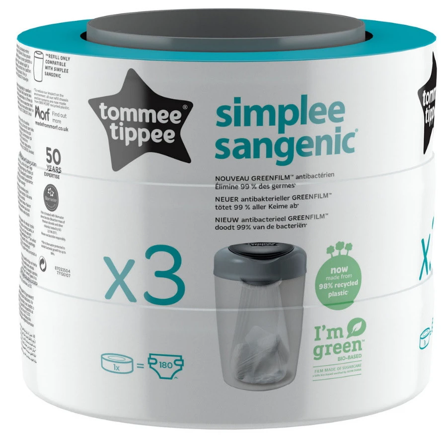 Tommee Tippee Simplee Sangenic Navulcassettes 3-pack 87033504 (eco) 1 Tommee Tippee Simplee Sangenic Navulcassettes 3-pack 87033504 (eco)