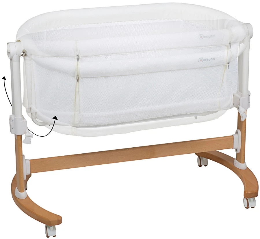 Babygo Amila Beige Creme Wieg Aan Bed 4151 3 Babygo Amila Beige Creme Wieg Aan Bed 4151 - Afbeelding 3