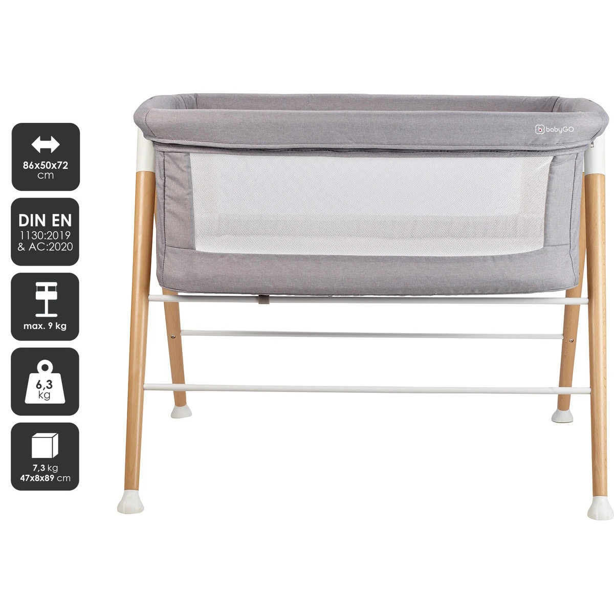 Babygo Goodnight Grey Wieg 4361 5 Babygo Goodnight Grey Wieg 4361 - Afbeelding 5