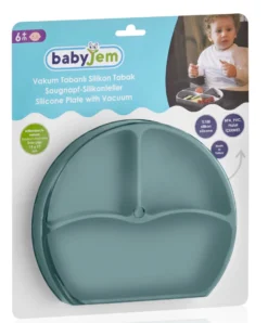 Babyjem Grijs Siliconen Bordje 715 -Babyproducten Winkel babyjem mint siliconen bordje 715 4 1