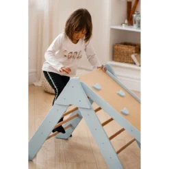 Luna Toys Blauw Houten Klimrek Met Glijbaan LU-36967 14 Luna Toys Blauw Houten Klimrek Met Glijbaan LU-36967 -Babyproducten Winkel blue 1