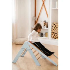 Luna Toys Blauw Houten Klimrek Met Glijbaan LU-36967 12 Luna Toys Blauw Houten Klimrek Met Glijbaan LU-36967 -Babyproducten Winkel blue 3