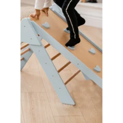 Luna Toys Blauw Houten Klimrek Met Glijbaan LU-36967 11 Luna Toys Blauw Houten Klimrek Met Glijbaan LU-36967 -Babyproducten Winkel blue 6