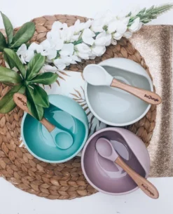 Bo Jungle B-Suction Bowl Roze Kommetje Met Lepel B500620 -Babyproducten Winkel bo jungle b suction bowl 12 2