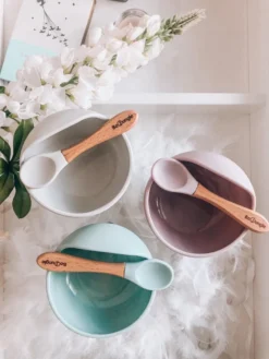 Bo Jungle B-Suction Bowl Grijs Kommetje Met Lepel B500600 -Babyproducten Winkel bo jungle b suction bowl 13