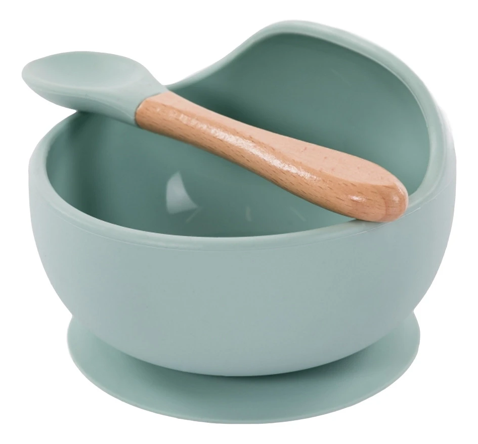 Bo Jungle B-Suction Bowl Blauw Kommetje Met Lepel B500610
