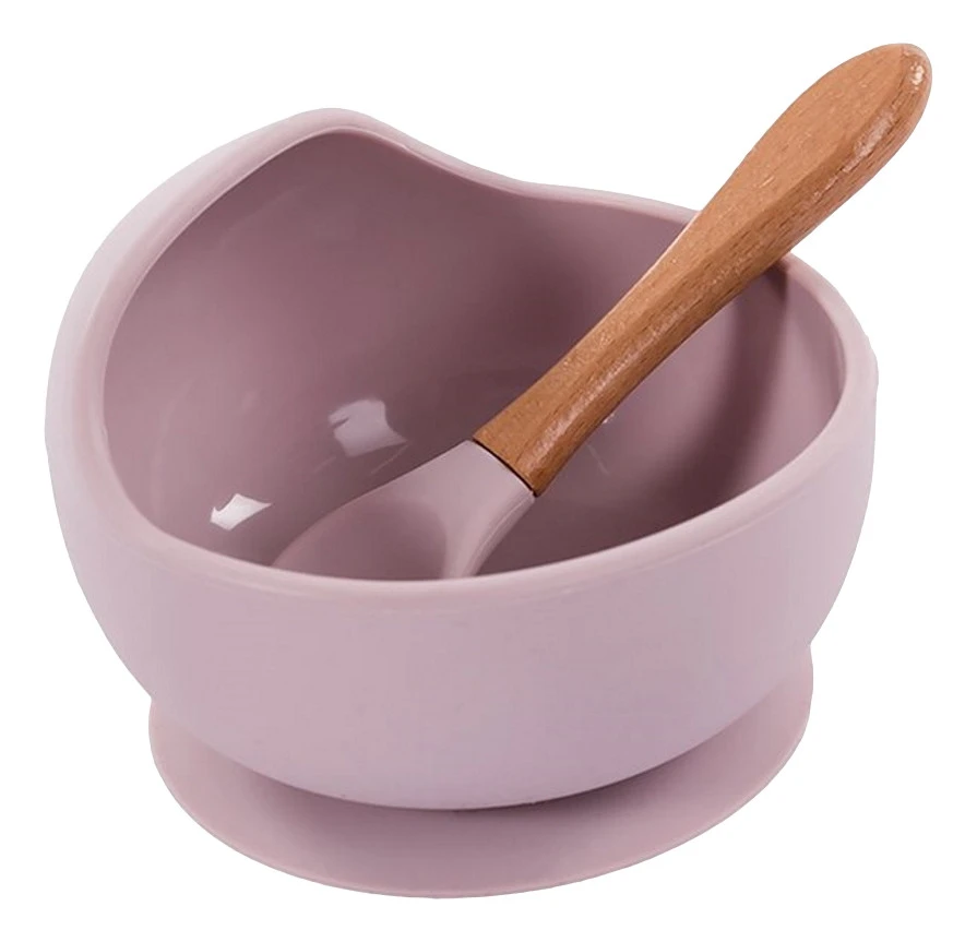 Bo Jungle B-Suction Bowl Roze Kommetje Met Lepel B500620