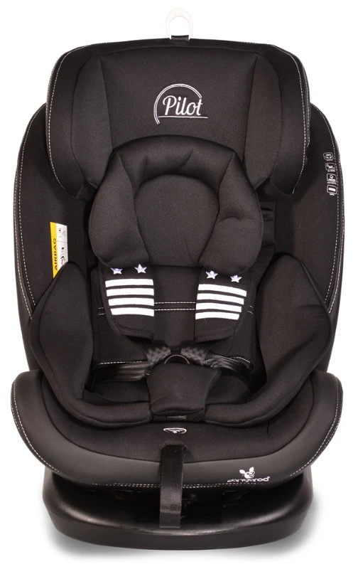 Cangaroo Pilot Black Leather SPS Isofix 360° 0-36 Kg Autostoel Met Zonnekap - Afbeelding 3