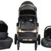 Cangaroo Polly Black 3-in-1 Combi Kinderwagen Incl. Autostoel