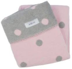 Zaffiro Grijs & Roze Gestipt 100 X 150 Cm Ledikantdeken 15342