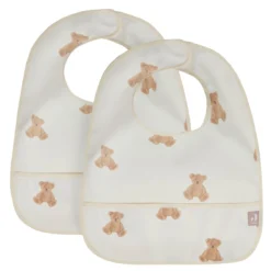 Jollein Teddy Bear 2-pack Waterproof Slabber 029-864-66095