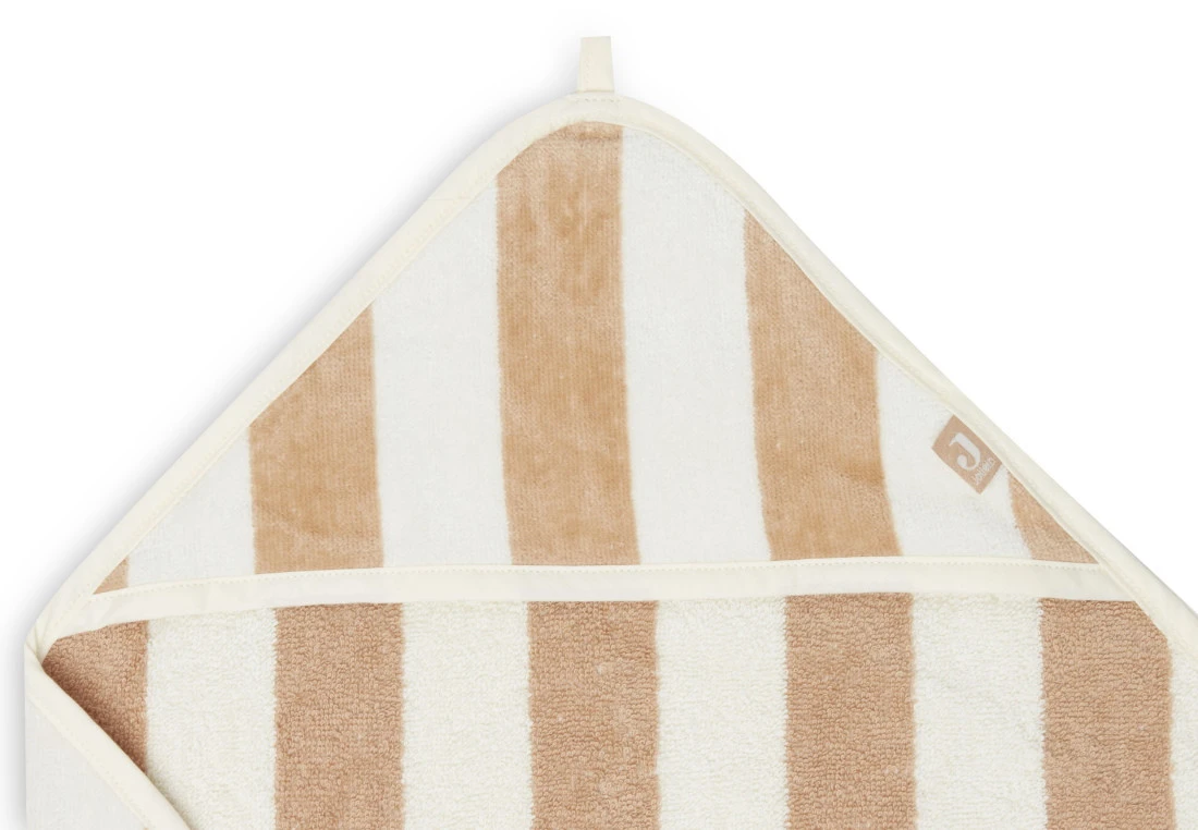 Jollein Terry Stripe Biscuit 75 X 75 Cm Badcape 534-514-67000 - Afbeelding 4