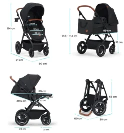 Kinderkraft B-Tour Deep Black 3-in-1 Combi Kinderwagen Incl. Autostoel KSBTOU00BLK3000 -Babyproducten Winkel kinderkraft b tour 3 in 1 deep black wandelwagen ksbtou00blk3000 22