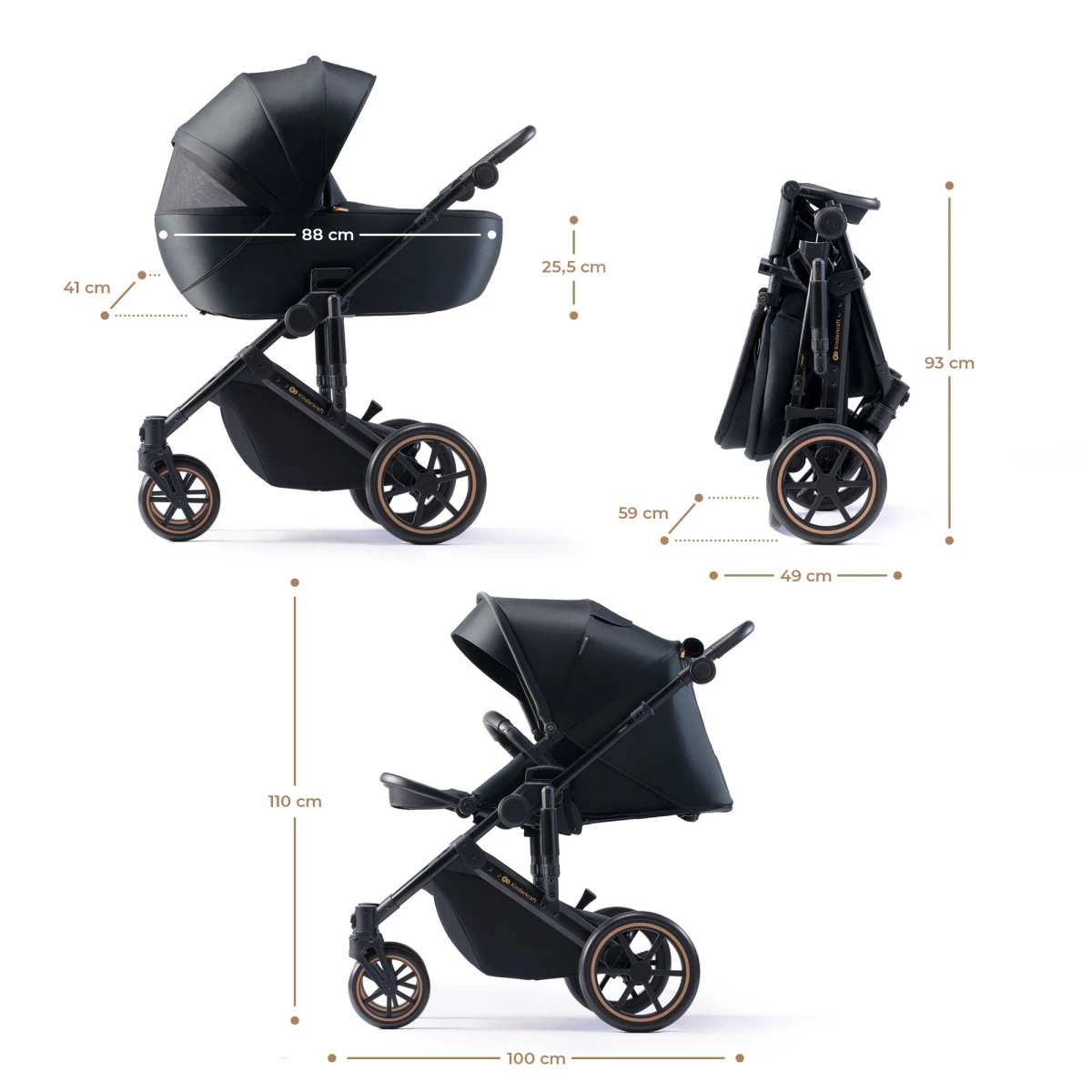 Kinderkraft Prime 2 Venezian Black 3-in-1 Kinderwagen Incl. Autostoel KSPRIM02BLK3000 9 Kinderkraft Prime 2 Venezian Black 3-in-1 Kinderwagen Incl. Autostoel KSPRIM02BLK3000 - Afbeelding 9