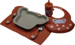 Tryco Koala Olive Gray Siliconen Bord TR-392817 -Babyproducten Winkel koala dark rust silicone collection 04 3