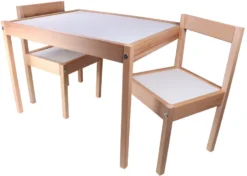 Kukka Wooden Set Tafel Met Stoeltjes KWS100 -Babyproducten Winkel kukka houten tafel met stoeltjes wks100 2 1