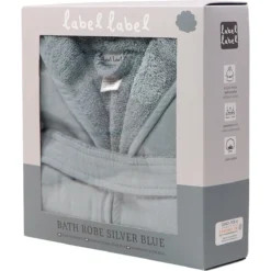 Label Label Silver Blue Badstof/Hydrofiel Badjas LLTT-934673 -Babyproducten Winkel lltt 934673 bath robe silver blue 07