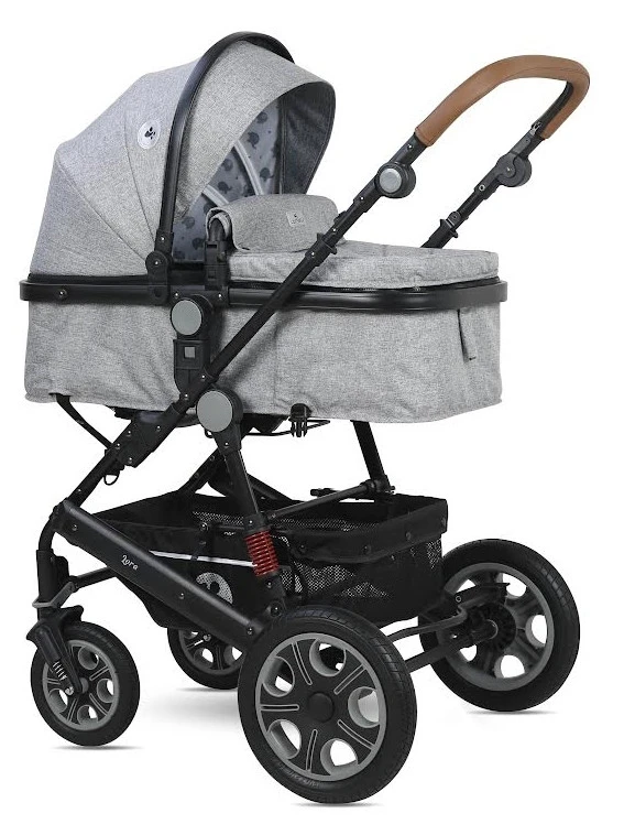 Lorelli Lora Cool Grey Elephants 3-in-1 Combi Kinderwagen Incl. Autostoel 1002128-2123D 4 Lorelli Lora Cool Grey Elephants 3-in-1 Combi Kinderwagen Incl. Autostoel 1002128-2123D - Afbeelding 4