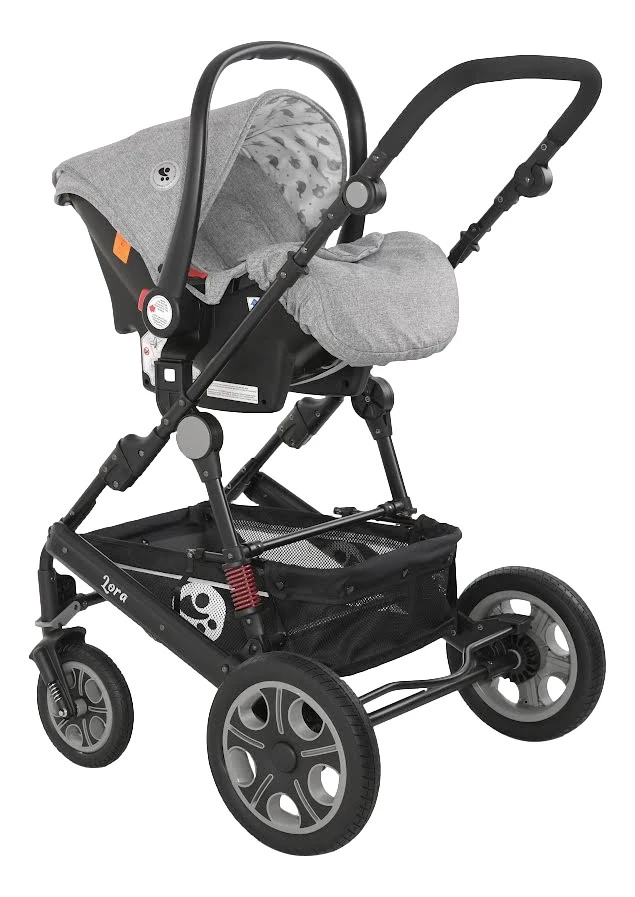 Lorelli Lora Cool Grey Elephants 3-in-1 Combi Kinderwagen Incl. Autostoel 1002128-2123D 7 Lorelli Lora Cool Grey Elephants 3-in-1 Combi Kinderwagen Incl. Autostoel 1002128-2123D - Afbeelding 7