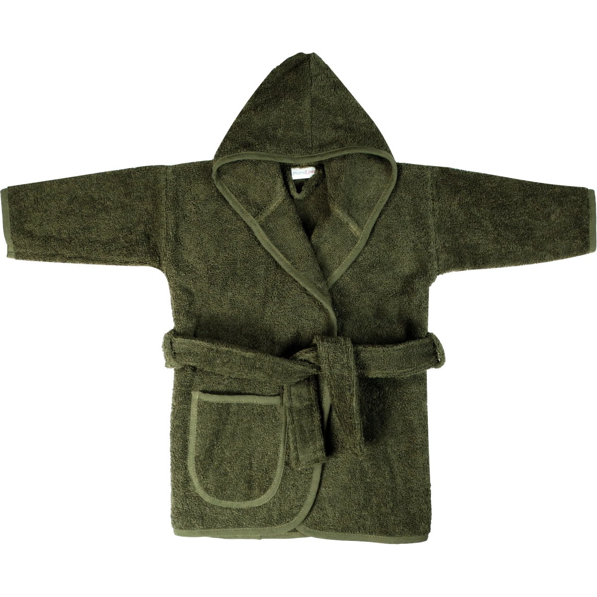 MamaLoes Badstof Groen 1-2jr Badjas ML010308 2 MamaLoes Badstof Groen 1-2jr Badjas ML010308 - Afbeelding 2