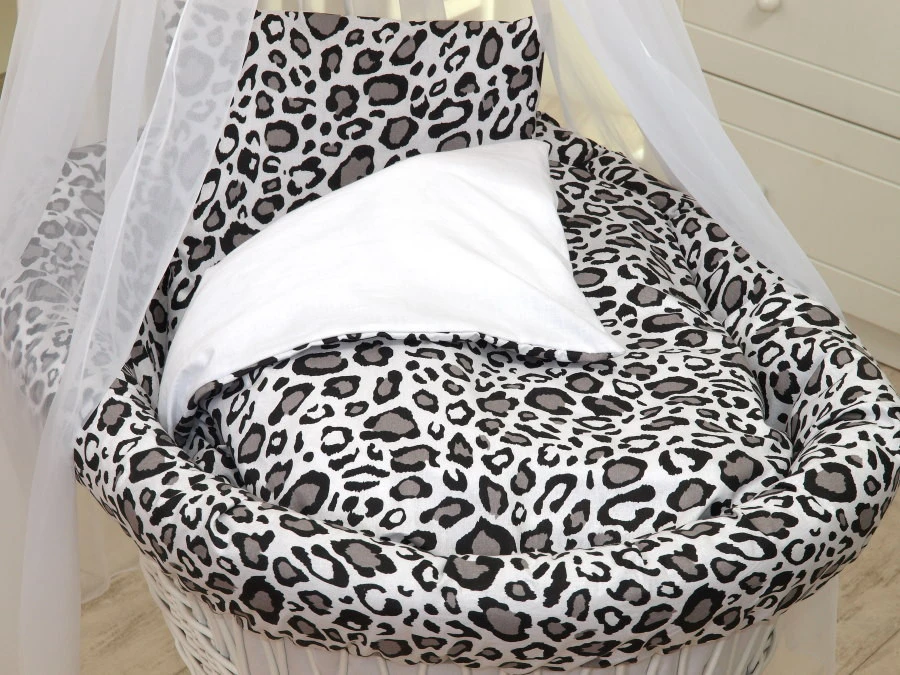 MamaLoes Panter Grijs Deluxe Wit Baby Wiegje 80749 3 MamaLoes Panter Grijs Deluxe Wit Baby Wiegje 80749 - Afbeelding 3