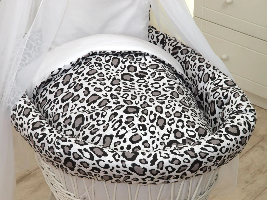 MamaLoes Panter Grijs Deluxe Wit Baby Wiegje 80749 5 MamaLoes Panter Grijs Deluxe Wit Baby Wiegje 80749 - Afbeelding 5