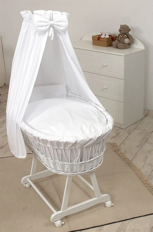 MamaLoes Rotan Wit Baby Wiegje 66755 1 MamaLoes Rotan Wit Baby Wiegje 66755