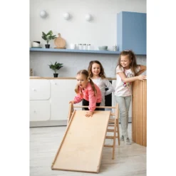 Luna Toys Naturel Houten Klimrek Met Glijbaan LU-36950 18 Luna Toys Naturel Houten Klimrek Met Glijbaan LU-36950 -Babyproducten Winkel natural 4