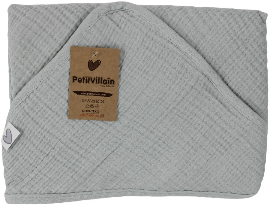 Petit Villain Hydrofiel Grijs Badcape 1 Petit Villain Hydrofiel Grijs Badcape