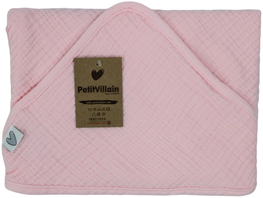 Petit Villain Hydrofiel Lichtroze Badcape 1 Petit Villain Hydrofiel Lichtroze Badcape