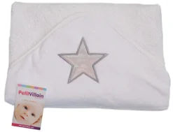 Petit Villain Ster Wit/Grijs Badcape