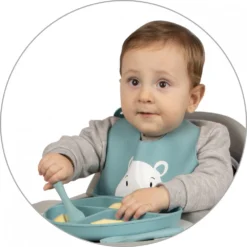 Sevibaby Grijs Silicone Bord Met Zuignap 525-13 -Babyproducten Winkel sevibaby turquoise silicone bestek 509 15 4