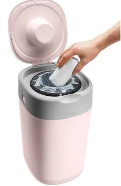 Tommee Tippee Twist & Click Gentle Pink Luieremmer 85100202 (eco) -Babyproducten Winkel tommee tippee twist click gentle pink luieremmer 85101301 3 1
