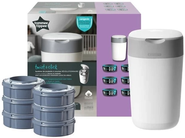 Tommee Tippee Twist & Click Tub Luieremmer Starterset Incl. 6 Cassettes 85100402 (eco) - Afbeelding 6
