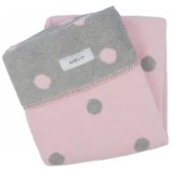 Zaffiro Grijs & Roze Gestipt 75 X 100 Cm Wiegdeken 15069